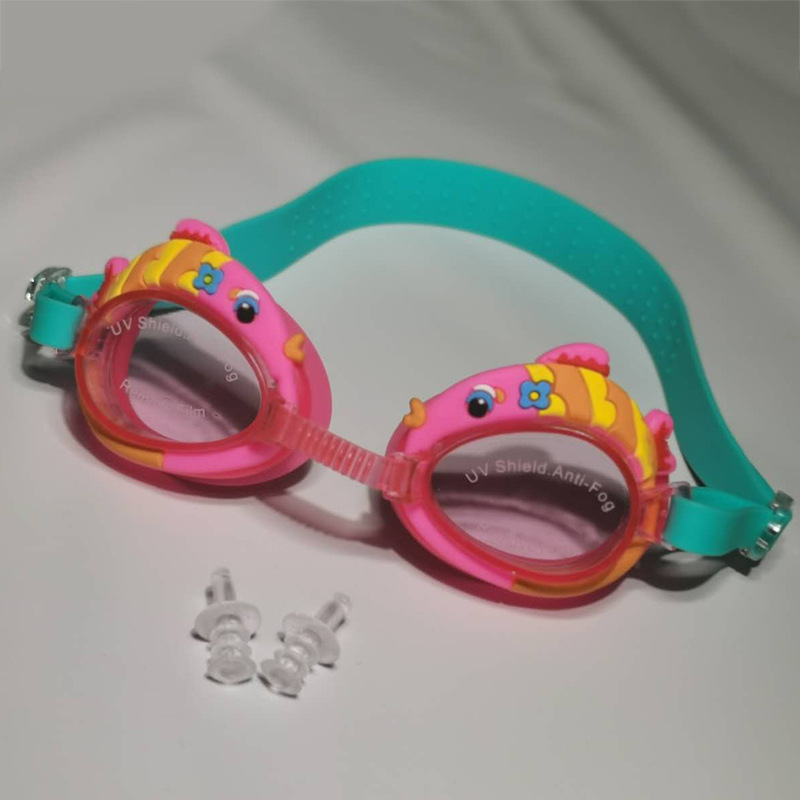 Gafas de Natación Infantiles Animadas de Policarbonato y Silicona, Ajustables y Antivaho