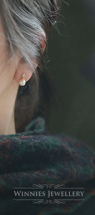 Серьги из жемчуга, образец серебра 925, 14 карат белого золота, с драгоценными камнями