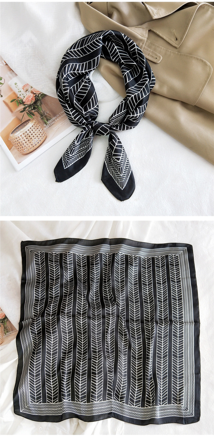 Small Square Silk Fashion Scarf display picture 5