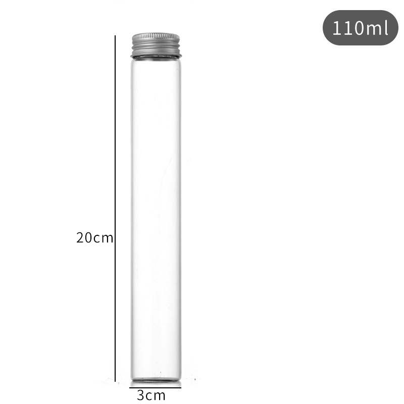 Tubo recto de tracción engrosada botella de vidrio transparente logotipo imprimible 10ml 50ml subbotella 110ml de reactivo