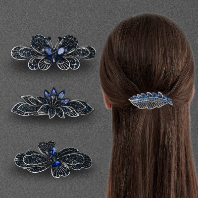 chinese hanfu hair accessory for girls Retro crystal small hairpin female spring clip curling clip duck beak clip headdress adult back head spoon horse tail clip