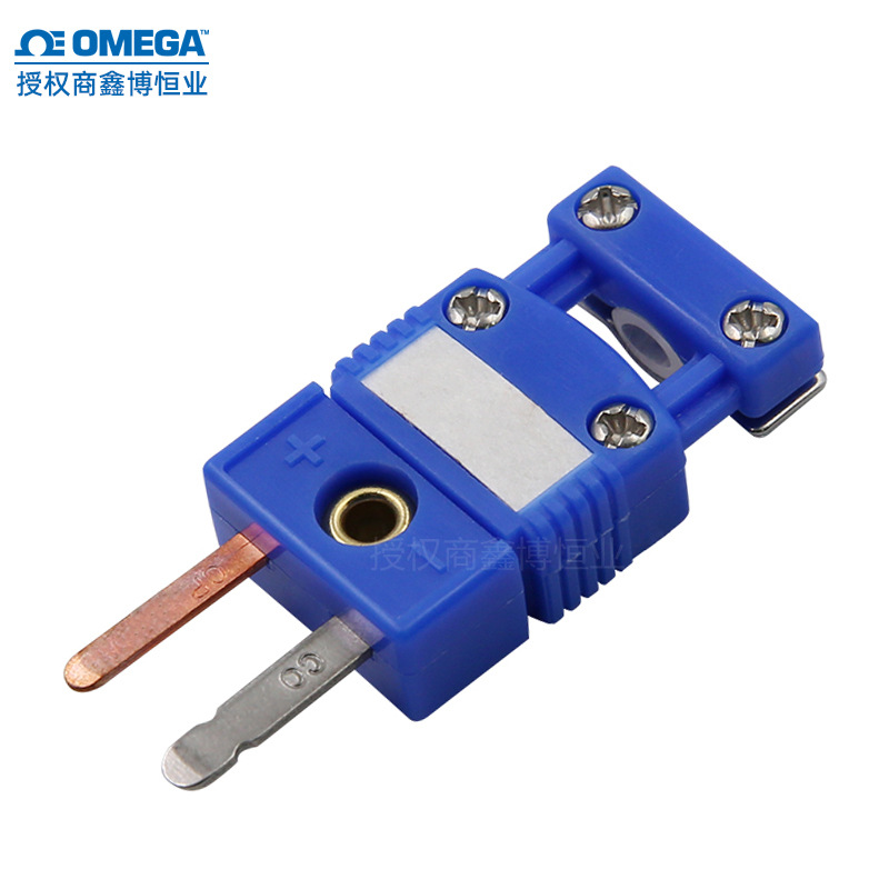 美国欧米快速接头SMPW-CC-K-M蓝色热电偶带线夹连接器电缆夹公头