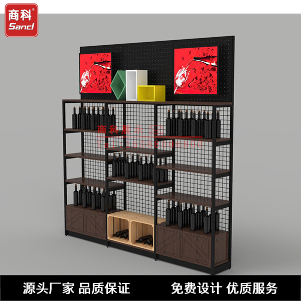 红酒货架 货架厂家直销 新款超市货架单面 加工定制红酒背柜