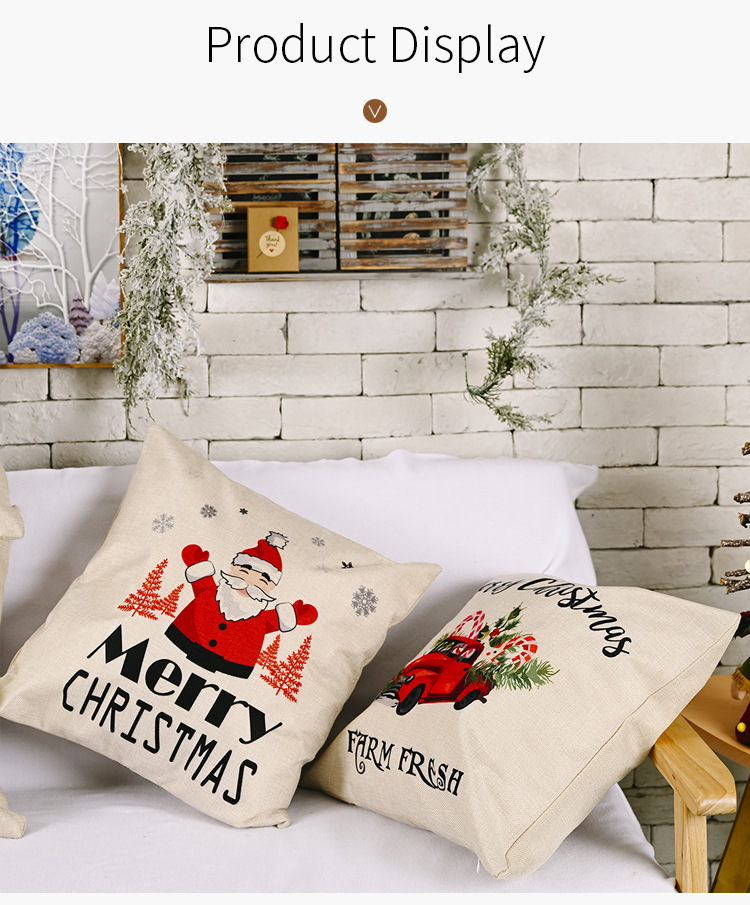 Weihnachten neue Dekorationen Leinen Kissenbezge kreative ltere Weihnachten Auto Kissenbezugpicture1