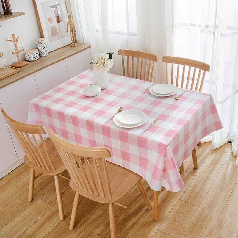 Rectangular Stall PEVA Tablecloth Wash-Free Anti-Stain and Oil-Proof Printed Dining Tablecloth Simple Dining Cloth Coffee Table Table Mat Tablecloth