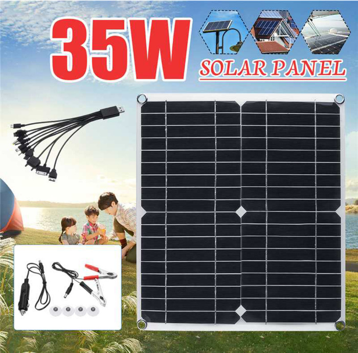 20W 蓄电池太阳能充电器 18V 50W 户外太阳能板船电池充电器 组件详情6