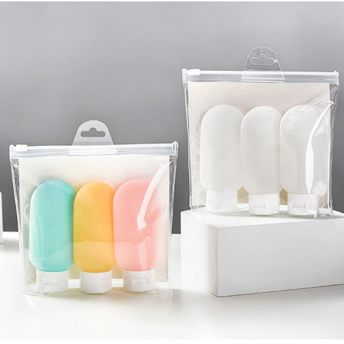 Travel set 60ml flocked bottle cosmetics packaging bottle facial cleanser hand sanitizer packaging pe plastic bottle
