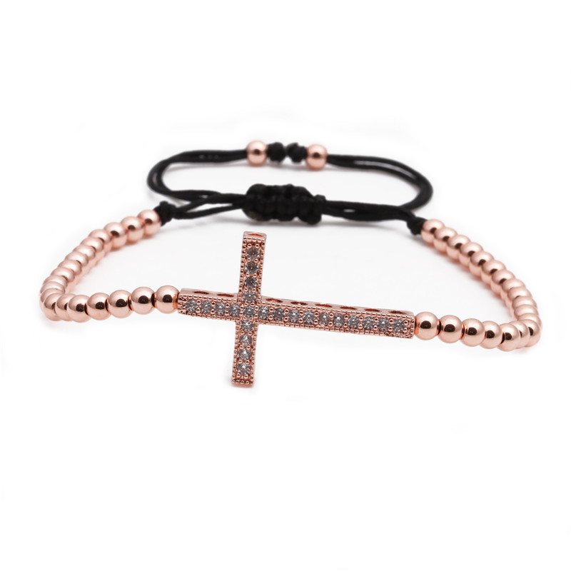 Jewellery For Women Brass Zircon Cross Braid Adjustable Bracelet Wholesales Yiwu Suppliers China display picture 2