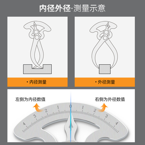 Gap gauge 3-word gauge thickness wall thickness measurement stainless steel high-precision thickness gauge wooden tenon gauge inner and outer diameter conversion gauge