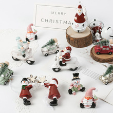 聖誕節裝飾品樹脂小擺件聖誕老人雪人公仔掛件