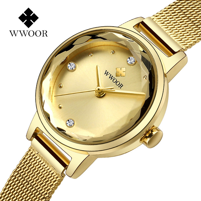 Wwoor Holding amor nuevo reloj de cuarzo moda las mujeres impermeable calendario rhinestone moda estudiante Bowl reloj 8871
