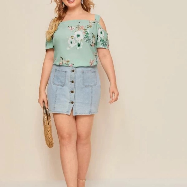 2020亞馬遜爆款夏裝歐美大碼寬松印花上衣