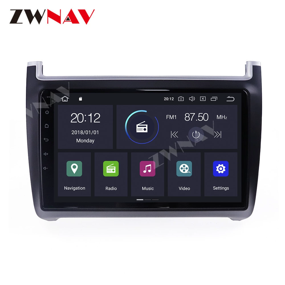 9-дюймовый полно сенсорный экран Android 9, подходит для Volkswagen POLO 08-15, центральная панель, большая навигационная система-все в одном