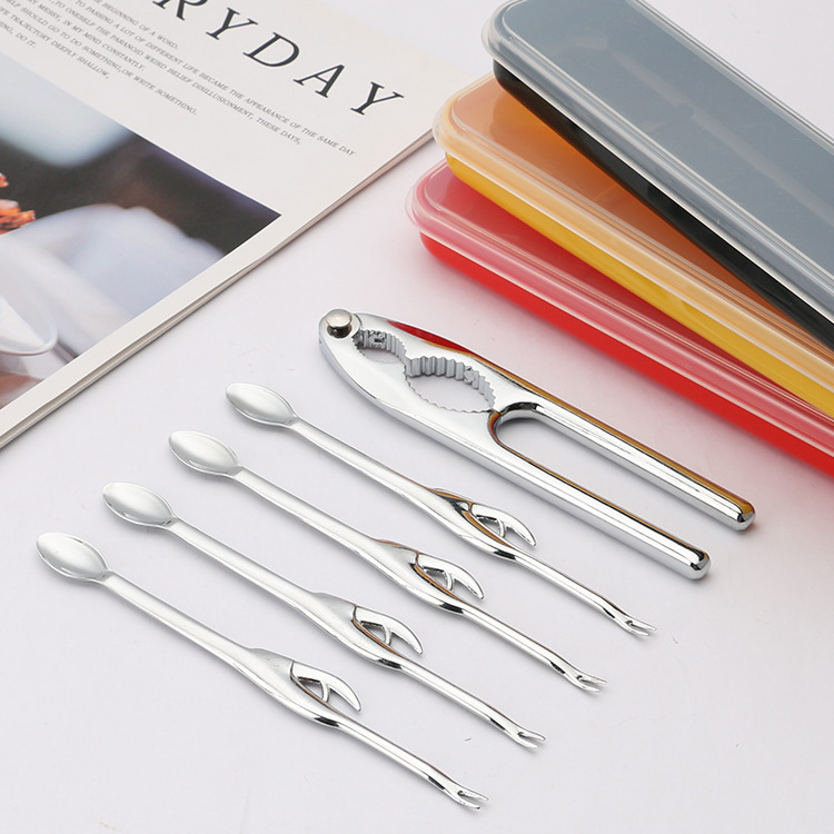 厂家直销吃蟹工具 不锈钢蟹勺蟹针 吃大闸蟹夹核桃工具