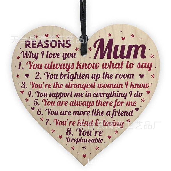 40 estilos 100mm amor madera chip colgante DIY madera colgante 1 paquete