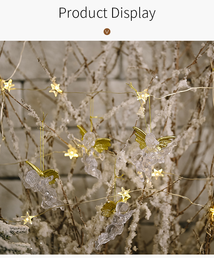 منتجات ديكور Haube عيد الميلاد ، قلادة الملاك الشفافة ، شنقا ملاك صغير جديد ، زخارف شجرة عيد الميلاد display picture 1