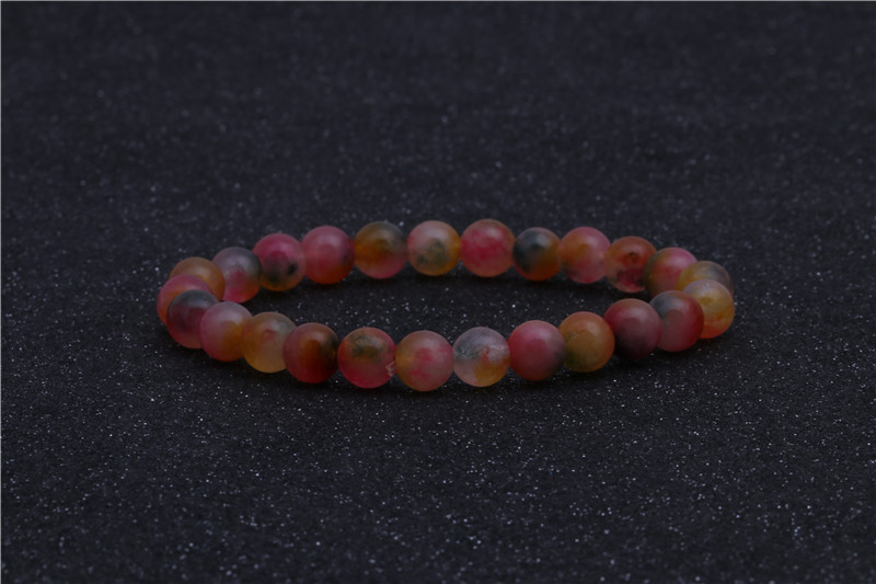 Fashion 8mm Beaded Natural Stone Bracelet Color Mixed Color Elastic String Beaded Bracelet display picture 11