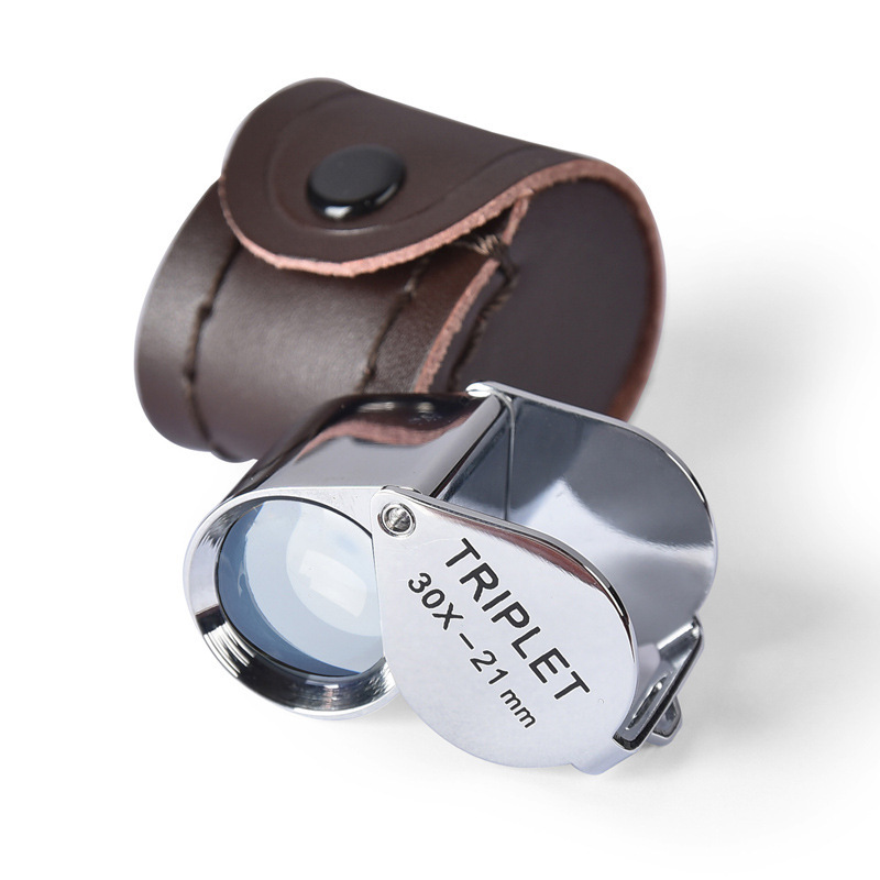 全光学30x21倍珠宝放大镜 可折叠便携式看珠宝玉石翡翠古玩鉴定