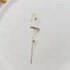 Personal vermiculite ear hanging piercing ear ring women's new cold surround auricle -type ear bone clip a word oblique ear needle