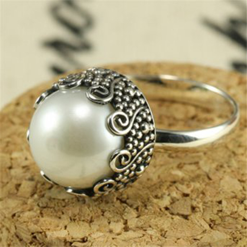 Wo Ching wish AliExpress Amazon Hot Pearl Ring Wedding Engagement Jewelry Ladies Elegant