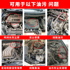 Engine exterior cleaning agent to wash the oil foam in the car engine compartment and clean the sludge and oil stains tool