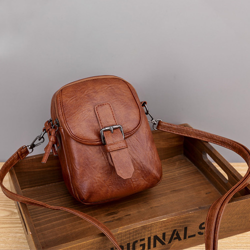 Bag women's crossbody fashion  new mobile phone bag soft leather texture multi-compartment shoulder bag summer coin purse