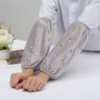 长款袖套女可爱雪糕印花套袖工作防污耐脏韩版袖头女秋冬成人款|ms