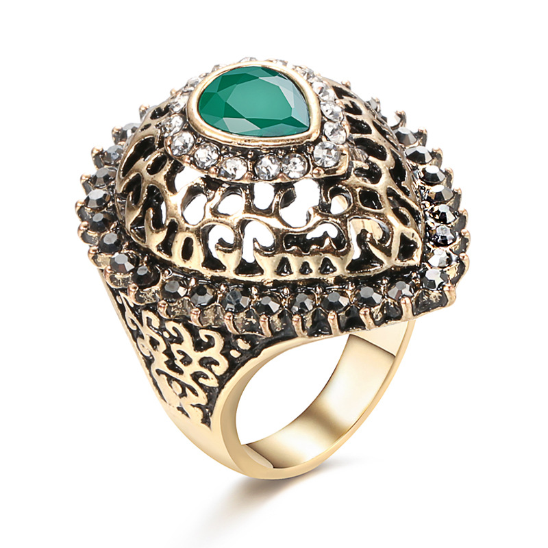 Classic retro sophisticated fashionable design ring with stone with…