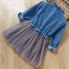 Denim top stitching children’s dress