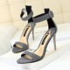 68-2 han edition fashion with high with a shiny metal word with small buckle peep-toe female summer sandals, high heels