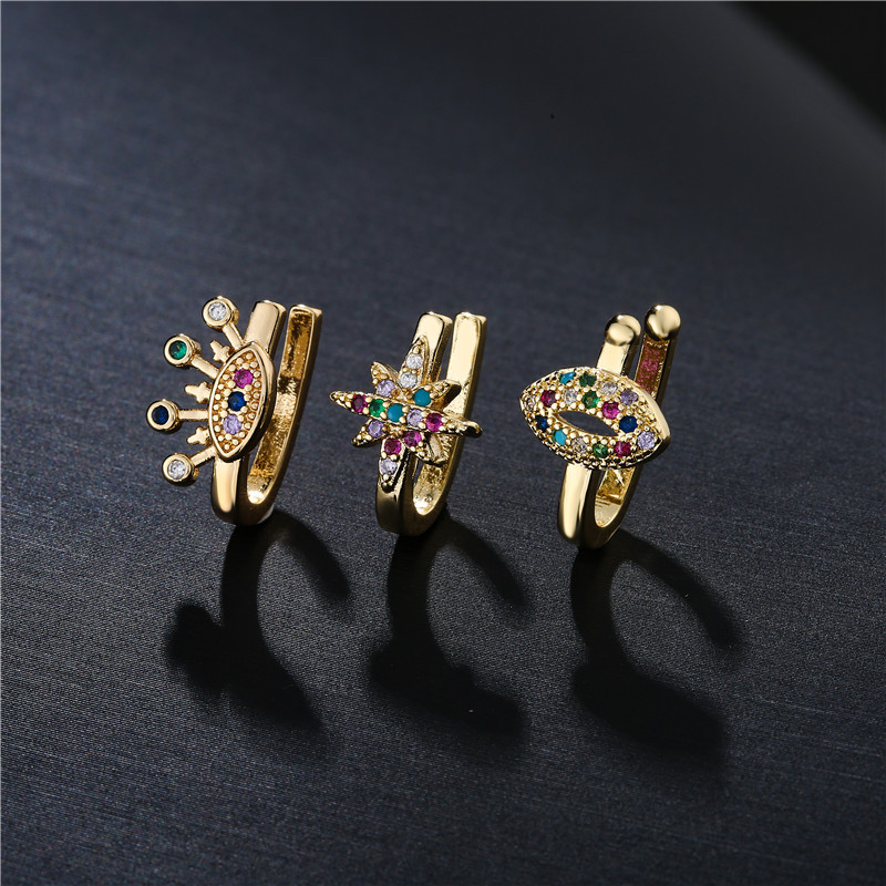 fashion simple copper micro-inlaid ear clip