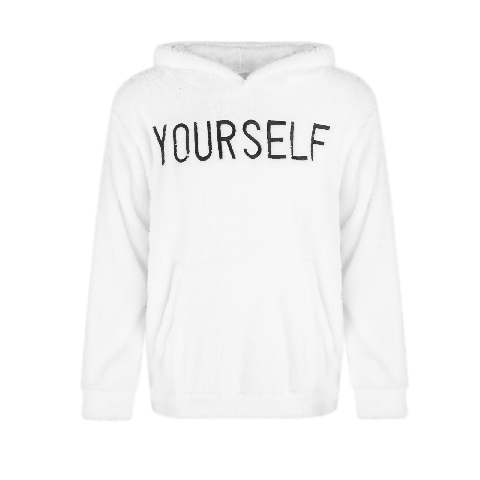 Abbigliamento maschile nuovo autunno e inverno uomo pelliccia cappuccio ricamato colletto tinta unita tasca applicata manica lunga felpa termica_voghion.com