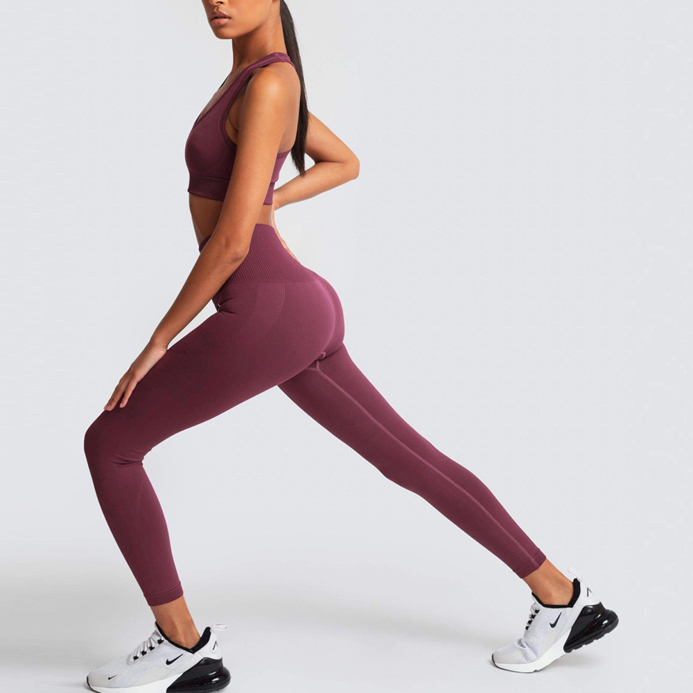 traje de yoga deportivo tejido sin costuras NSLX8984