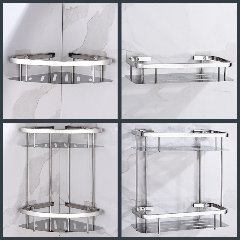 Bathroom triangle 304 stainless steel tripod corner storage bathroom bathroom corner rack wall hanging