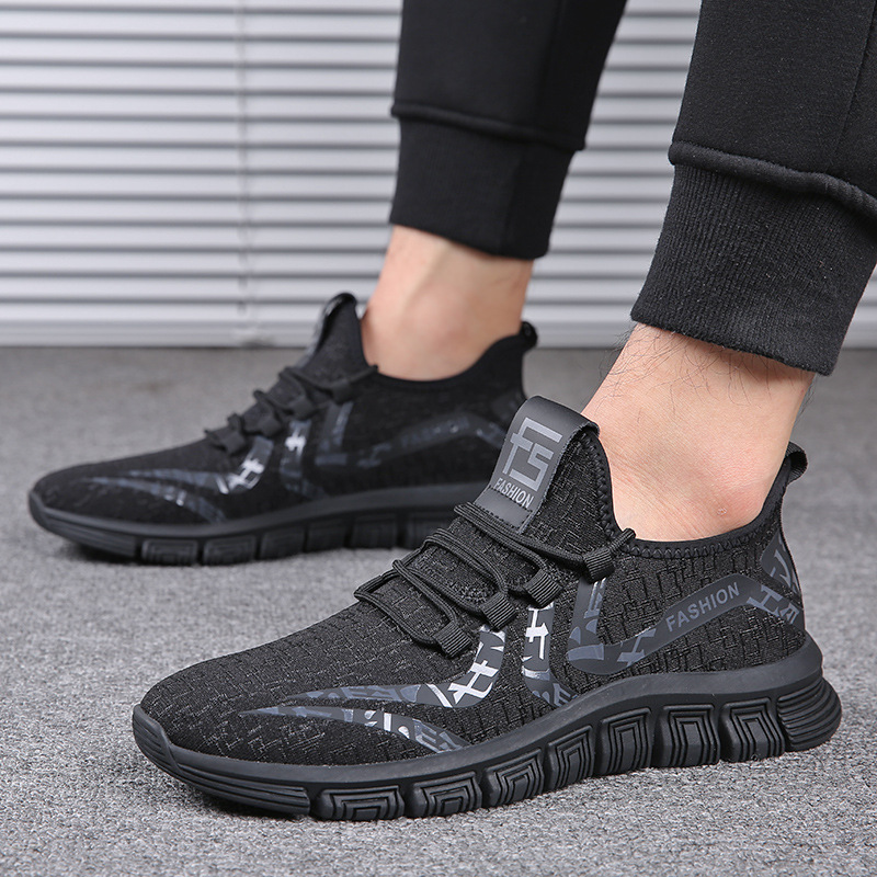 Spring Men's Shoes Breathable 2023 New Coconut Shoes Mesh Fly Woven Casual Sports Daddy Shoes Large Size Men's Trendy Shoes