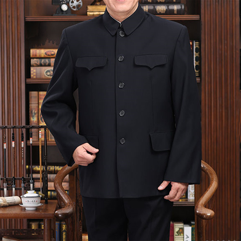 Spring and Autumn Middle-aged and Elderly Men's Old-fashioned Zhongshan Clothing Chinese Style Dad's Thin Casual Jacket Men's Clothing