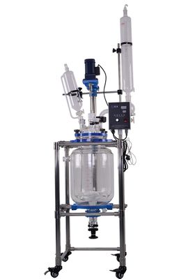 科鑫  多功能雙層玻璃反應釜實驗室1-200L蒸餾減壓耐酸堿反應釜