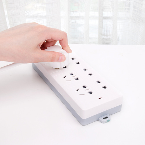 Deli 18256 socket 6-digit wire length 3 meters white plate flame retardant material household electrician plug strip wholesale