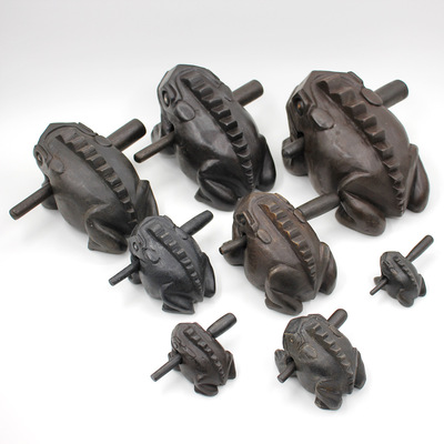 实木黑色招财蛙 泰国芒果木发声木雕 蟾蜍蛙叫摆件景区礼品工艺品