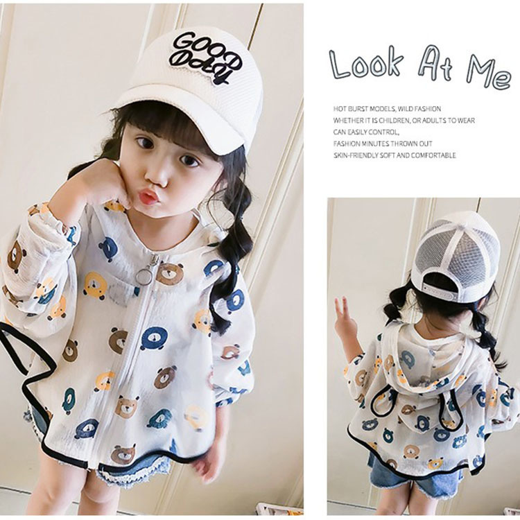 Girls' sun protection clothing 2020 summer new style thin jacket for small and medium-sized children, stylish children's skin clothing, air-conditioned shirt 5575