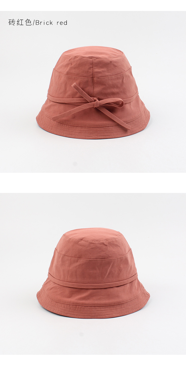 Hat Summer Line Small Edge Basin Hat Literary And Leisure Bowknot Wild Korean Fashion Sun Hat Solid Color Fisherman Hat Wholesale Nihaojewelry display picture 6