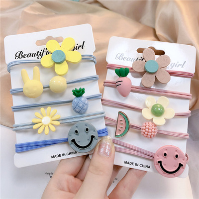 韩版网红ins发饰可爱森系花朵水果笑脸头绳发绳橡皮筋发圈头饰女|ms