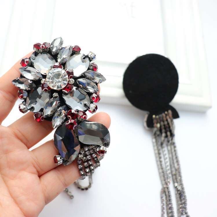 新款重工手工釘鑽流蘇肩章布貼 衣服鞋帽DIY裝飾補丁貼花