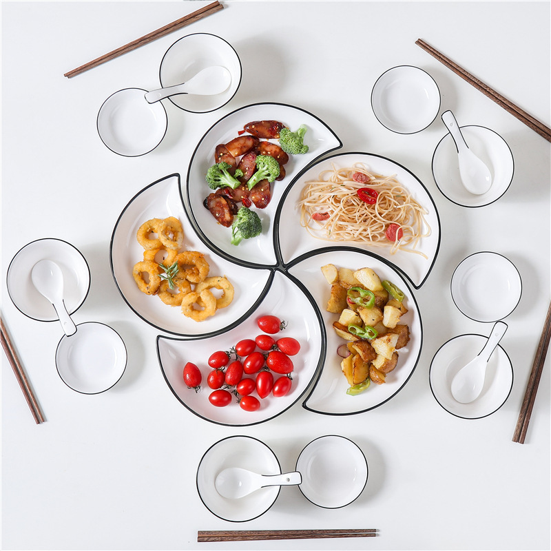 Moon Platter Combination Set Home Creative Internet Celebrity Special Dish Plate Simple Ceramic Tableware Dishes Round Table