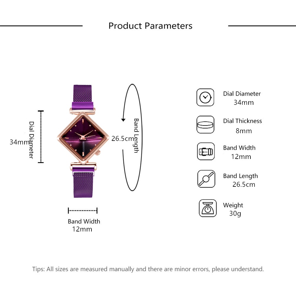 Mode Dames Montre Cadran Diamant Montre À Main Simple Montre À Quartz De Mode Décontractée En Gros display picture 1