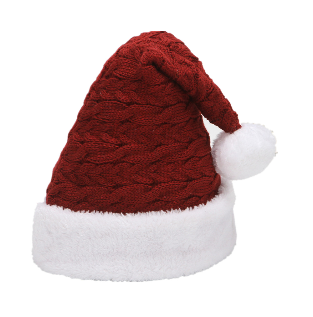 Cappello di Natale Cappello di Babbo Natale lavorato a maglia Cappello per adulti Decorazioni per le feste invernali Regali Regali_voghion.com