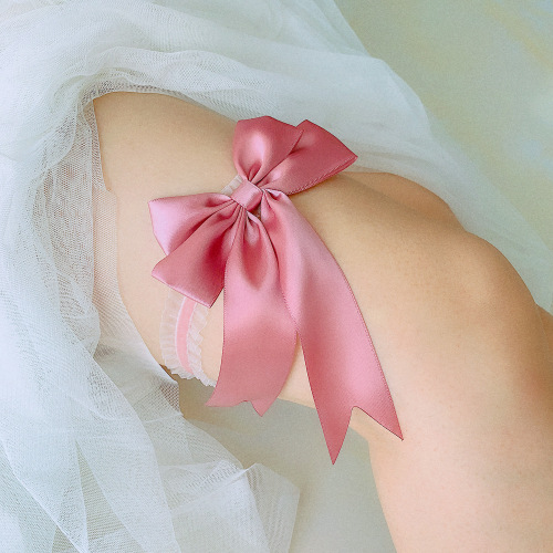 Multicolor Original Bridal Lace Garter with Bow-Knot, Sexy & Playful Stocking Belt—Cross-Border Amazon Supply, Model LW21