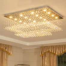 LED長方形水晶燈客廳燈大氣吸頂燈餐廳燈簡約個性創意燈具批發
