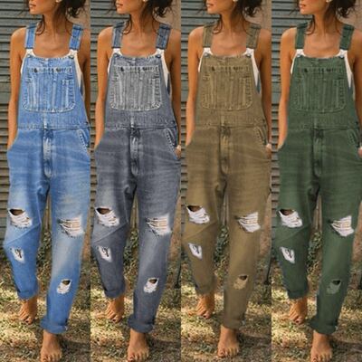 2020 new pattern Cross border motion Shoulders straps hole cowboy Jumpsuits Women's wear Leisure 4