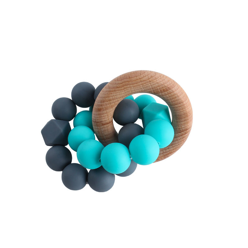 Bebé creativo Beech anillo de juguete teether nuevo octogonal silicona teether pulsera bebé entrenamiento teether palo